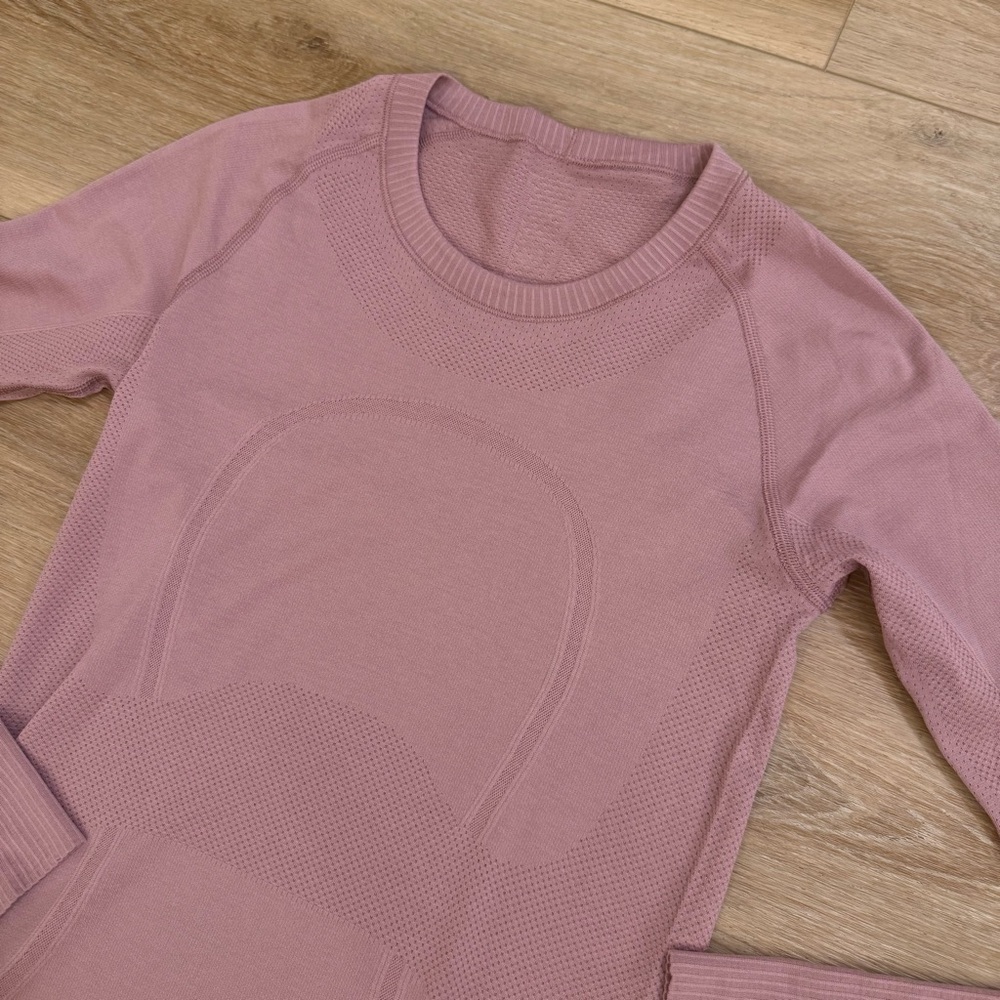 Lululemon Swiftly Tech Long Sleeve - Vintage Mauve- Pink - Size 6 - Excellent - Picture 4 of 11